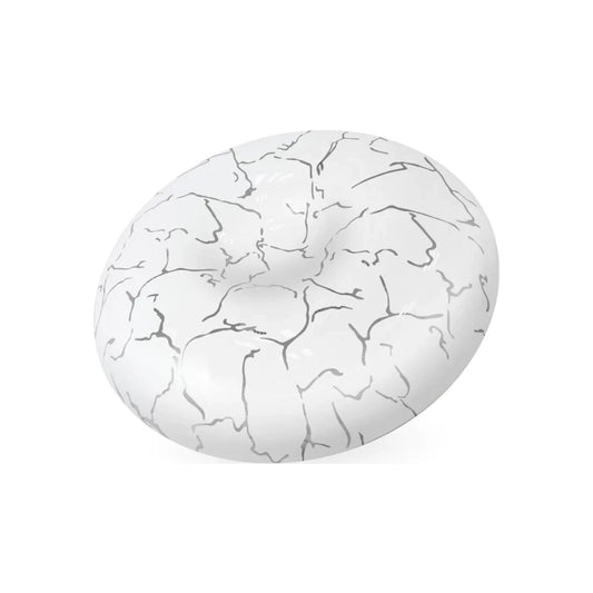 Lámpara plafón LED redonda blanca 18W con diseño craquelado gris, de sobreponer.