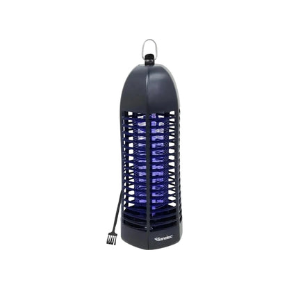 Exterminador de insectos eléctrico Sanelec negro con luz UV y rejilla, incluye cepillo de limpieza