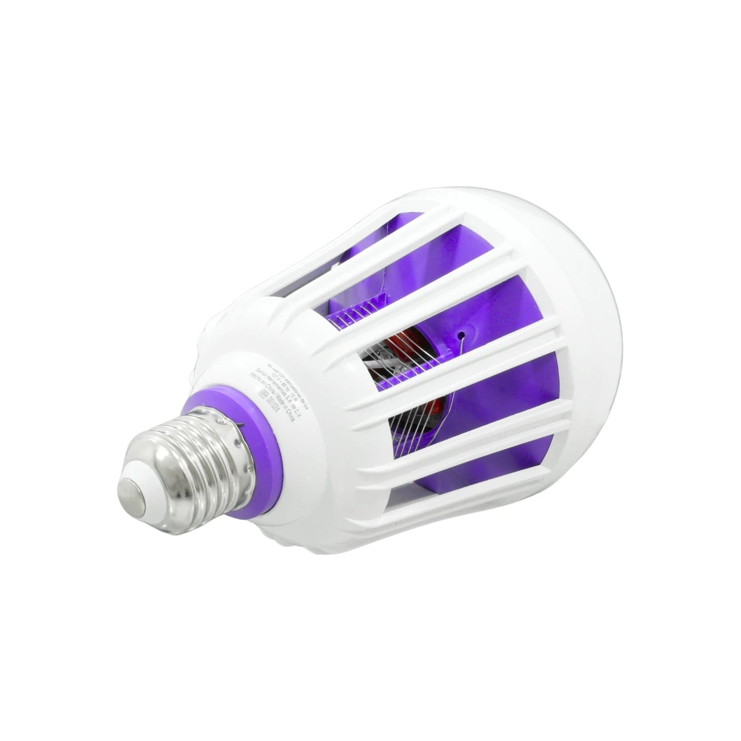 Foco LED eléctrico blanco 15W mata insectos con luz UV morada y base E27