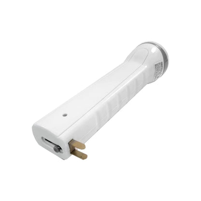 Linterna recargable blanca Sanelec con 5 LEDs y enchufe retráctil para uso manual