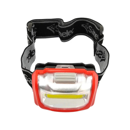 Linterna minera Sanele LED COB roja con banda elástica ajustable, iluminación manos libres