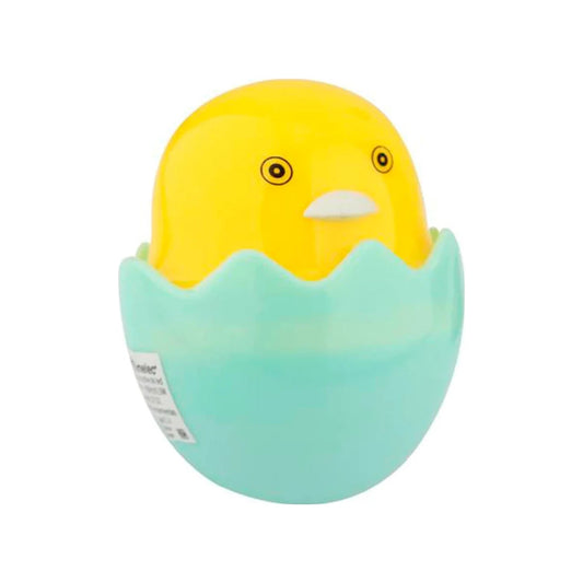 Lámpara de noche Sanelec LED pollito amarillo emergiendo de huevo azul claro