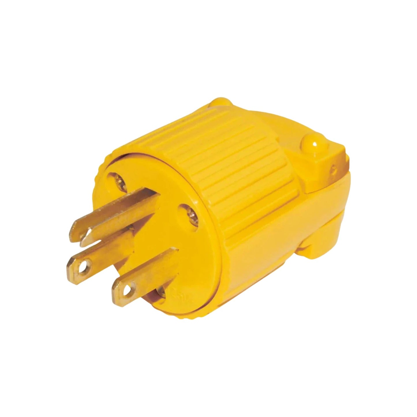 Clavija industrial aterrizada de 3 polos amarilla, conector eléctrico robusto para uso pesado