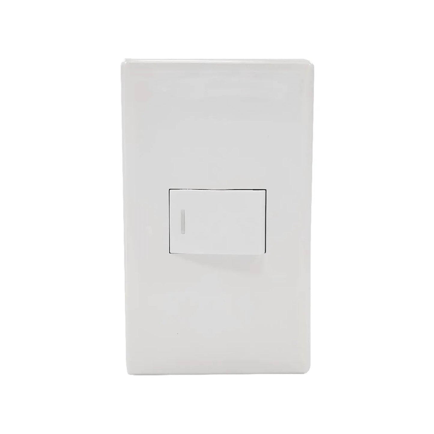 Apagador de escalera blanco, interruptor de luz individual con placa