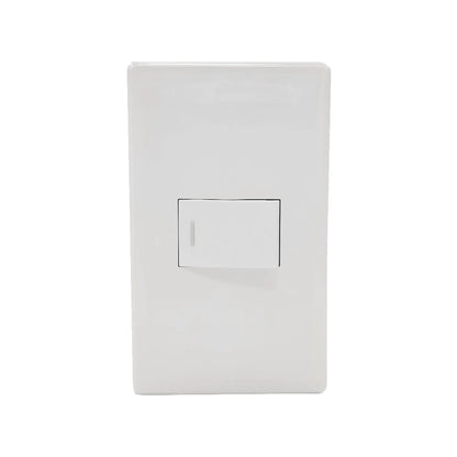 Apagador de escalera blanco, interruptor de luz individual con placa