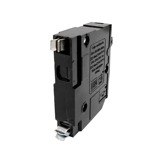 Breaker eléctrico monopolar negro para seguridad de circuitos, calibre #14-#8 AWG, certificación NOM.