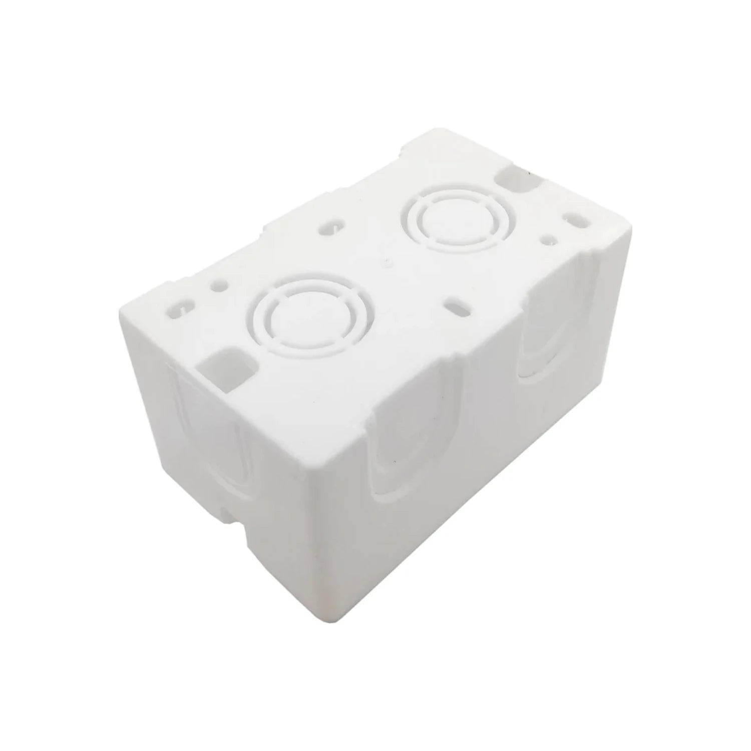 Chalupa eléctrica plástica blanca para instalaciones, caja de registro con entradas de 3/4