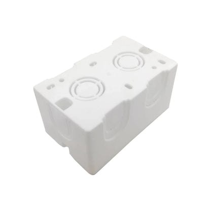 Chalupa eléctrica plástica blanca para instalaciones, caja de registro con entradas de 3/4