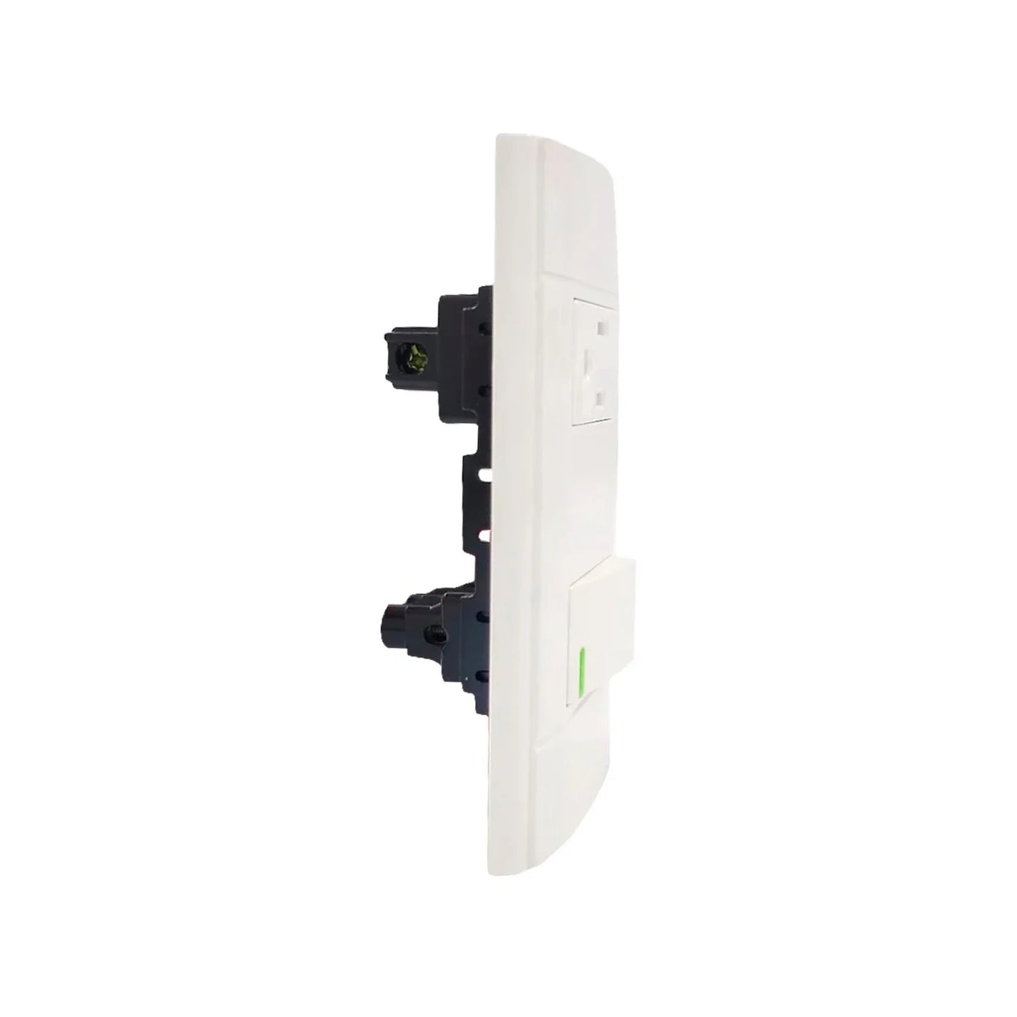 Placa 1 apagador/1 contacto blanca Sanelec 4444 roma