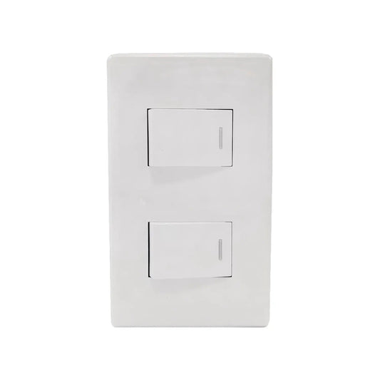 Placa 2 apagadores blanca Sanelec 4447 italia