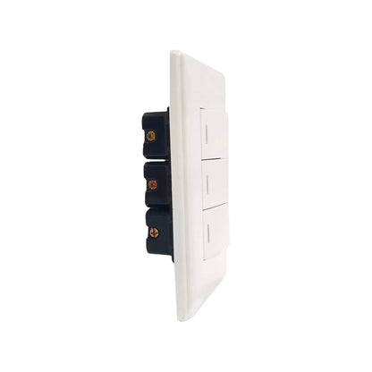 Placa 3 apagadores blanca Sanelec 4448 italia