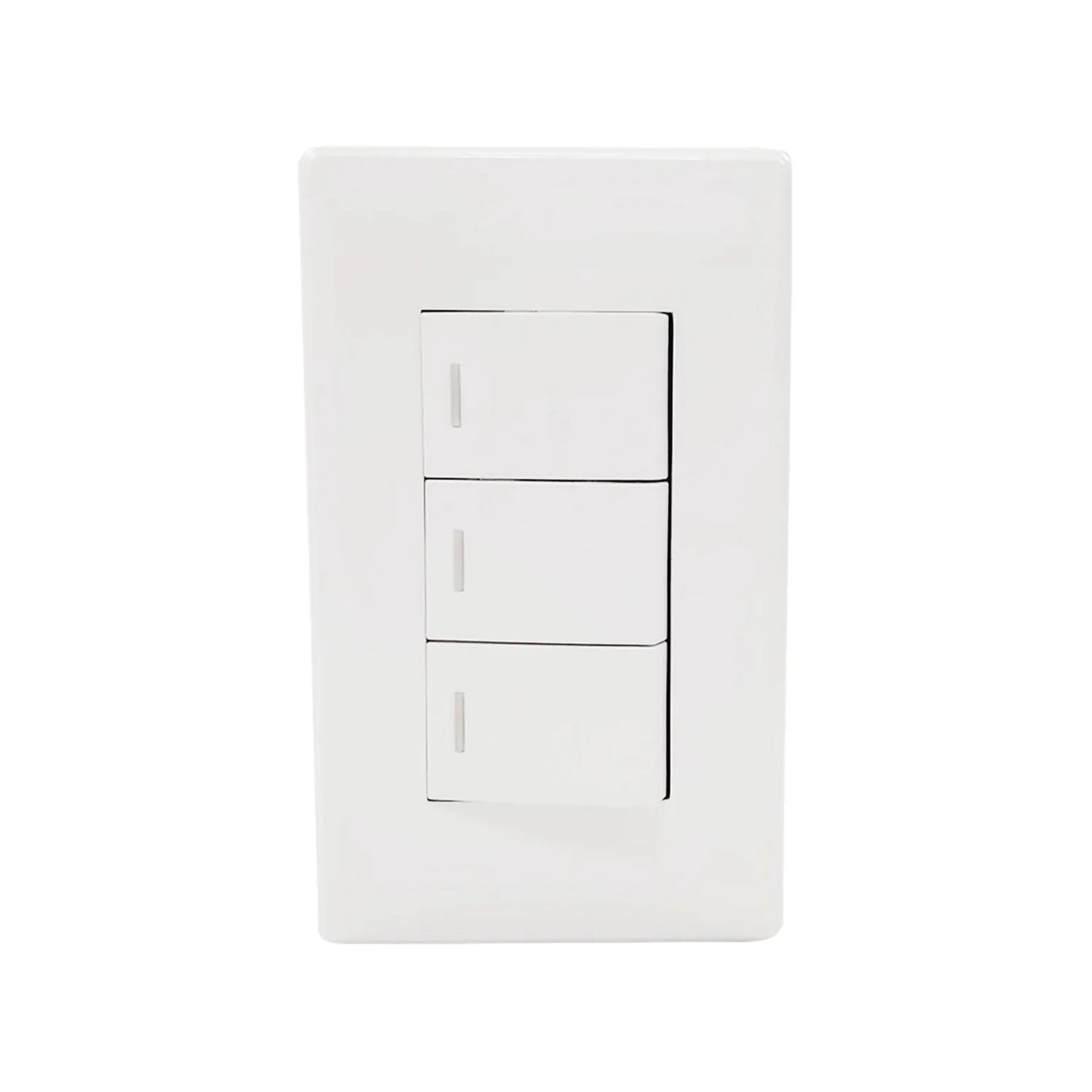 Placa 3 apagadores blanca Sanelec 4448 italia