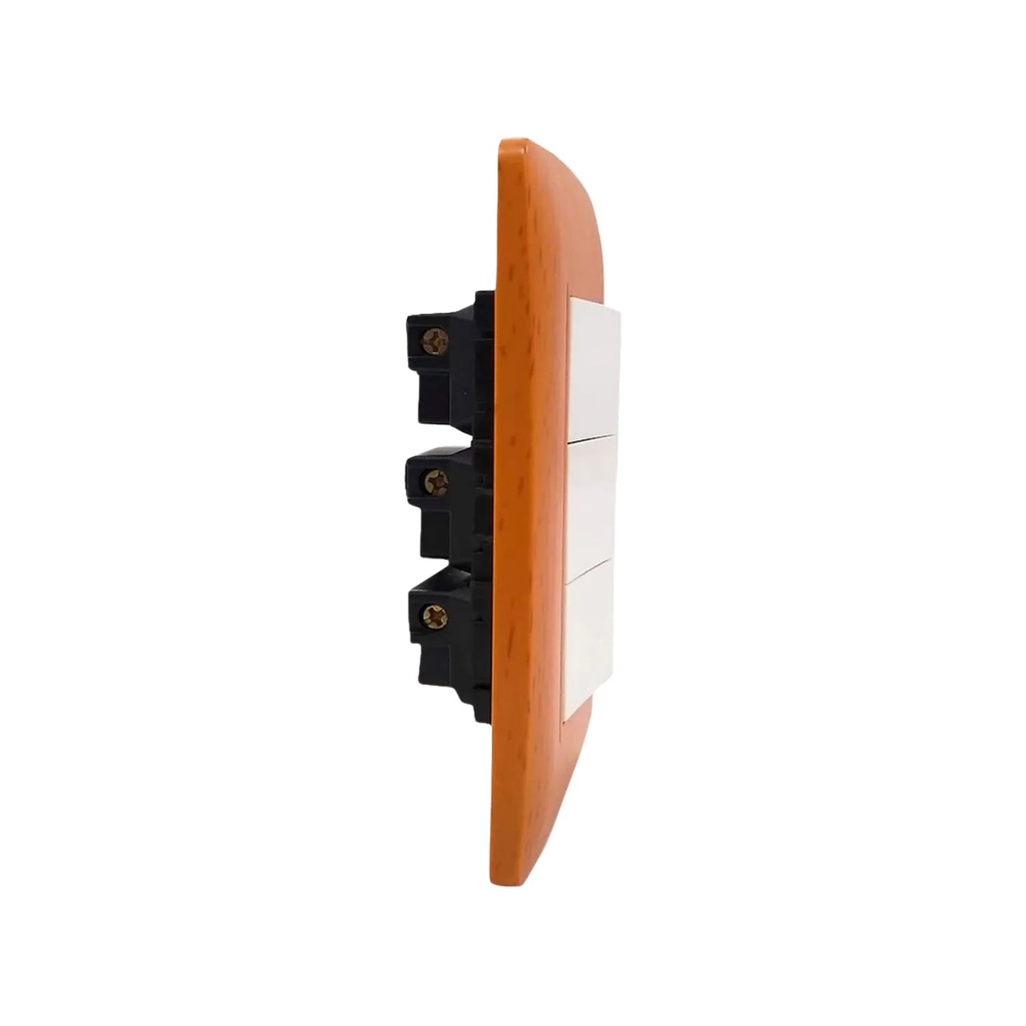 Placa 3 apagadores Sanelec 4510 wooden toscana