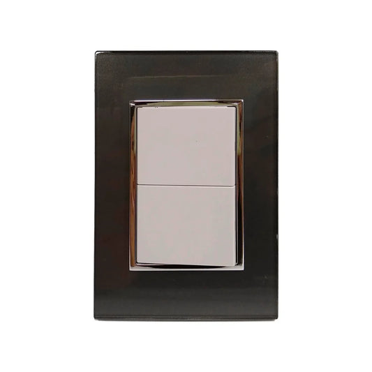 Placa 1 apagador/1 apagador escalera negra Sanelec 4544 venecia