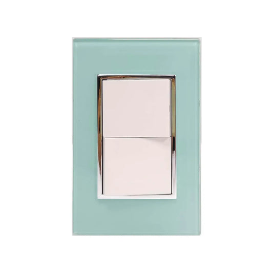 Placa 2 apagadores azul Sanelec 4551 venecia