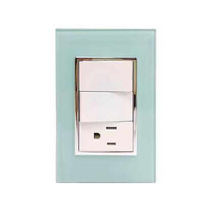 Placa 2 apagadores/1 contacto azul Sanelec 4553 venecia