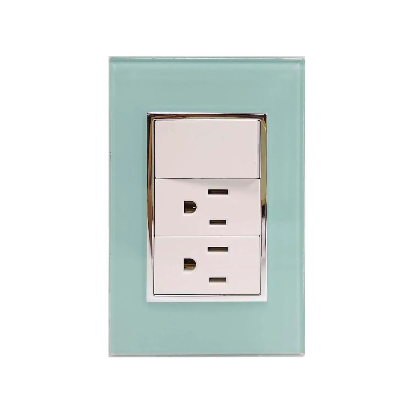 Placa 1 apagador/2 contactos azul Sanelec 4554 venecia
