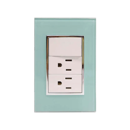 Placa 1 apagador/2 contactos azul Sanelec 4554 venecia