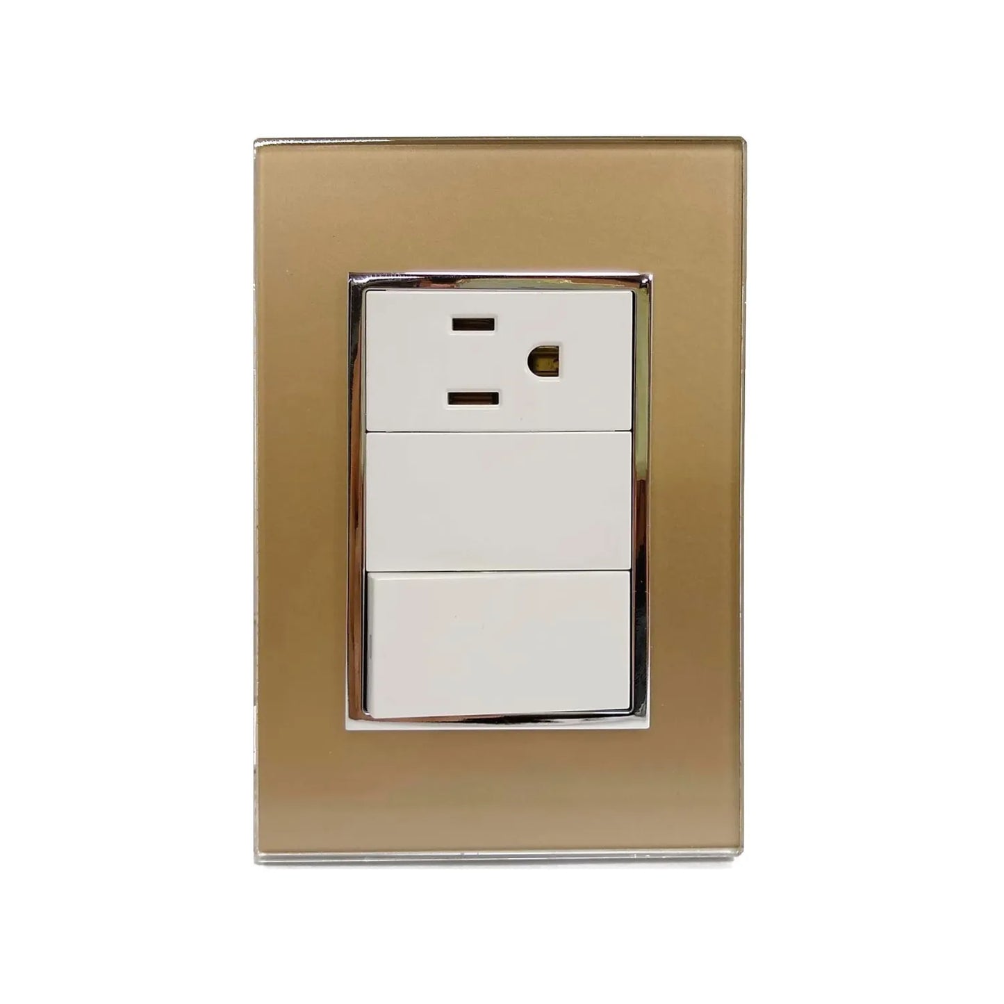 Placa 1 apagador/1 contacto dorada Sanelec 4557 venecia
