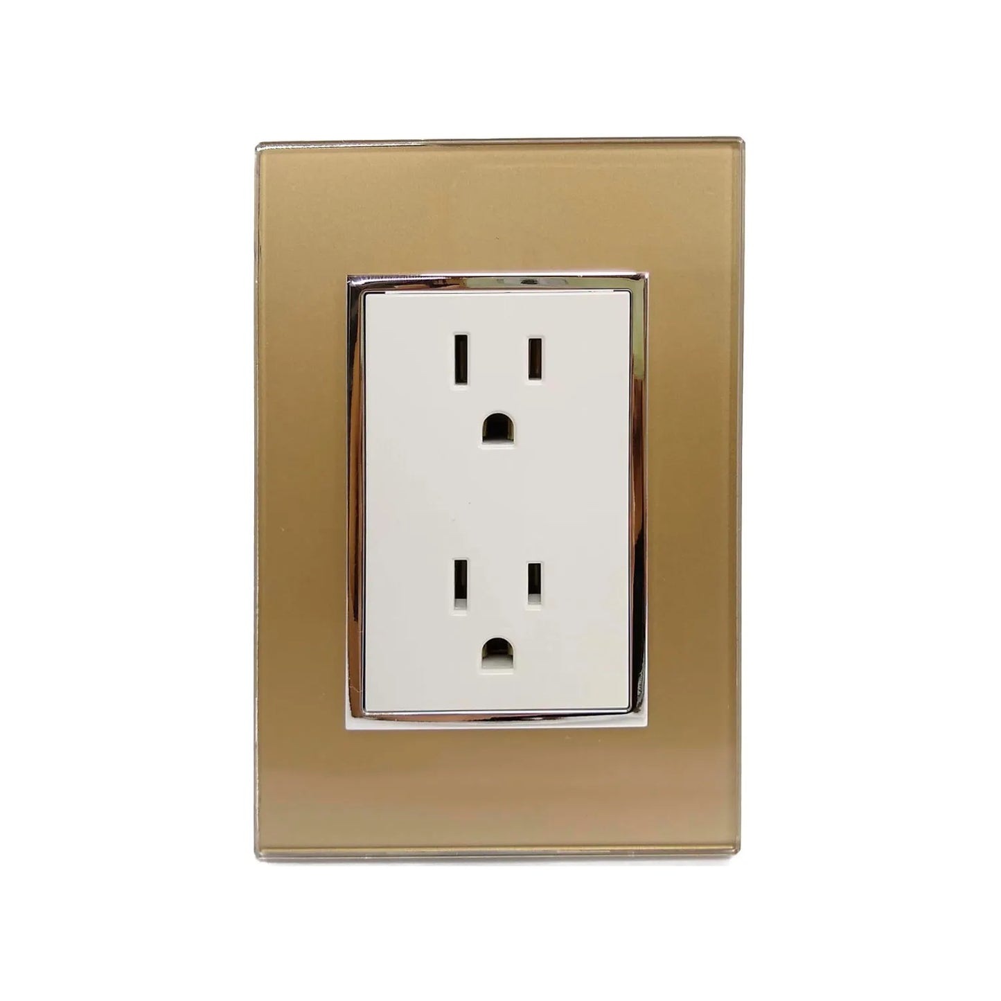 Placa 2 contactos dorada Sanelec 4558 venecia