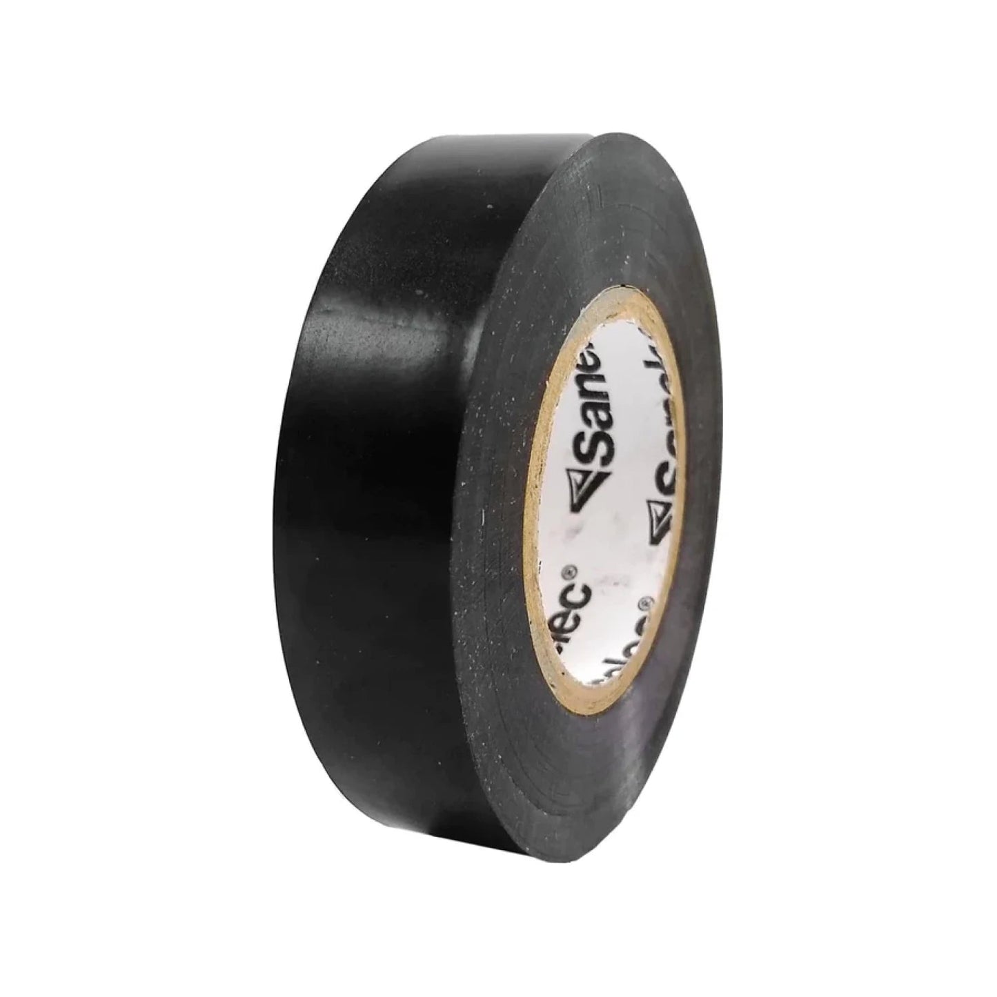 Cinta aislante eléctrica negra Sanelec, rollo para proteger conexiones y cableado.