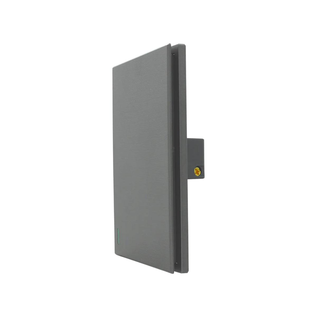 Interruptor de pared moderno gris antracita cepillado con indicador LED verde y diseño de placa ultra delgada