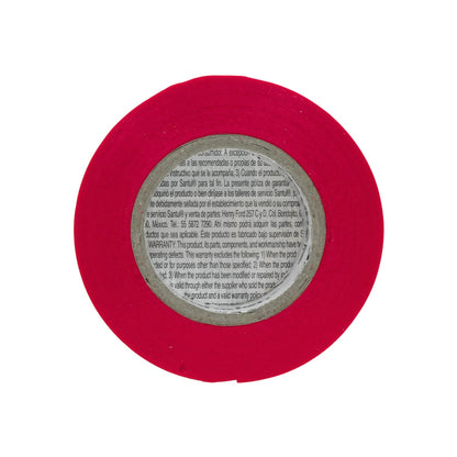 Cinta de aislar eléctrica roja para conexiones y protección de cables en instalaciones