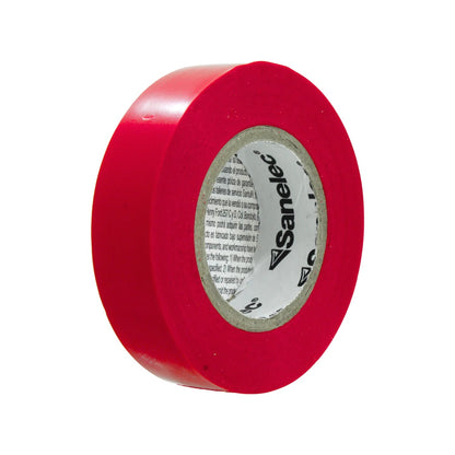 Rollo de cinta aislante Sanelec roja de PVC para electricidad y seguridad en instalaciones eléctricas