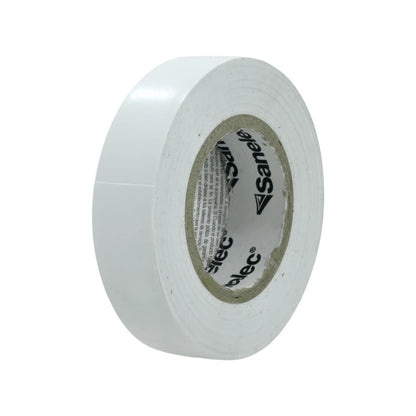 Cinta de aislar blanca Sanelec, rollo de cinta aislante eléctrica para cableado y reparaciones