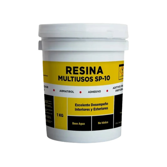 Resina multiusos SP-10 1kg, base agua, adhesivo, aditivo para pintura interior y exterior
