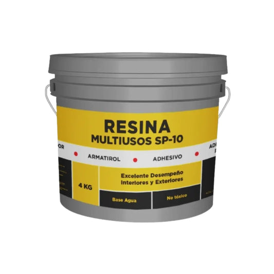 Resina multiusos SP-10 de 4 kg para interiores y exteriores, adhesivo base agua no tóxico