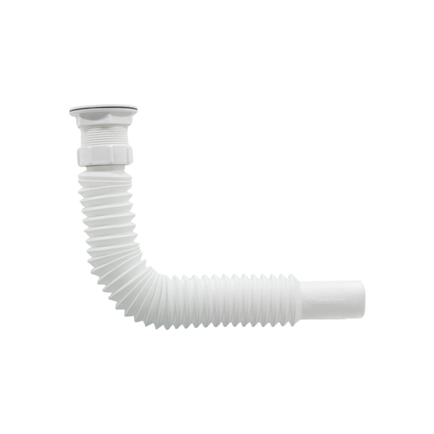 Cespol flexible blanco Sanplom para fregadero y lavabo, tubo de desagüe corrugado de plástico.