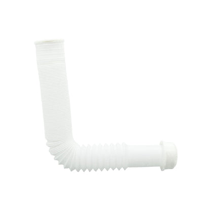 Cespol flexible blanco corrugado para lavabo o fregadero, tubo de desagüe de plástico adaptable