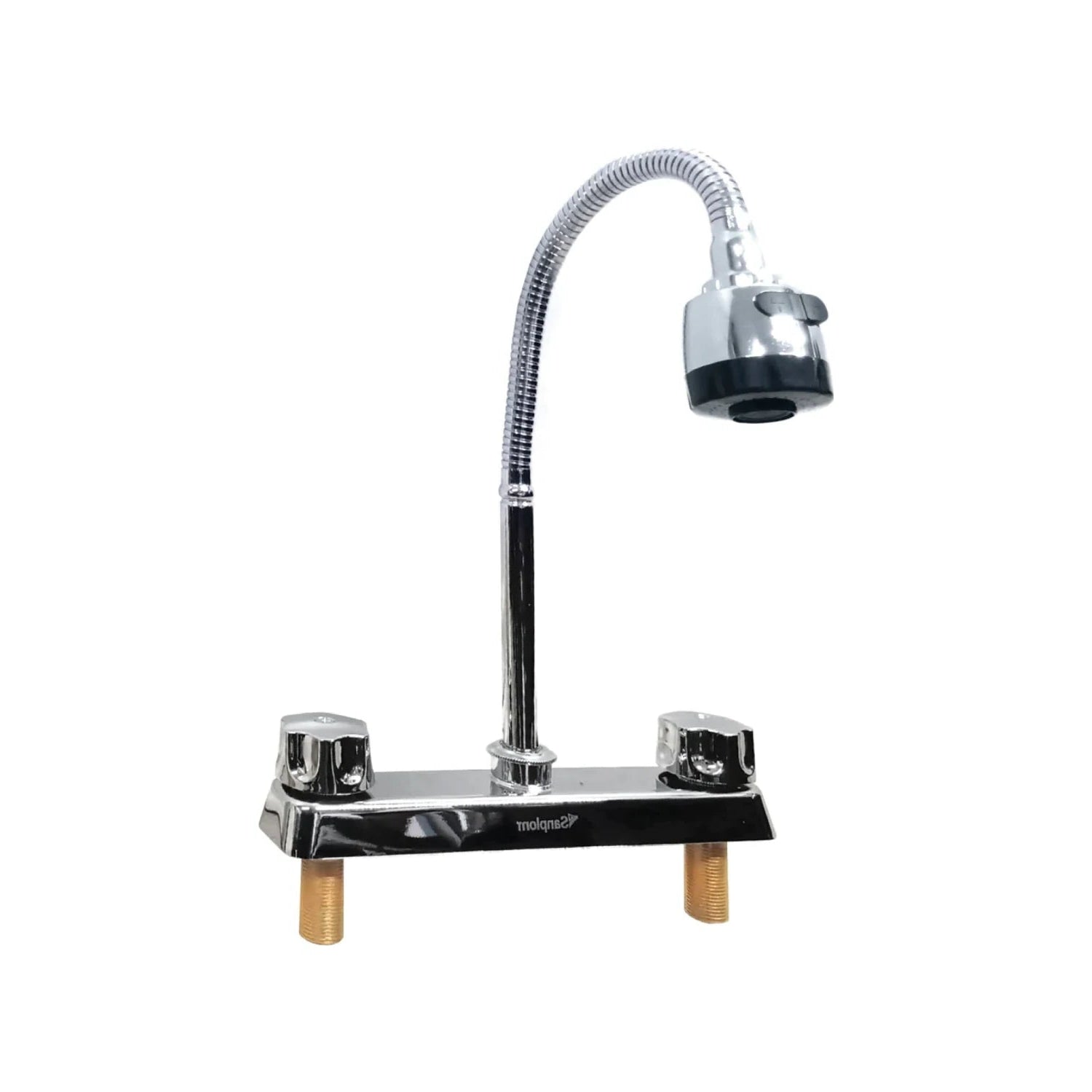 Mezcladora de cocina cromada de 8 pulgadas con manguera flexible y rociador