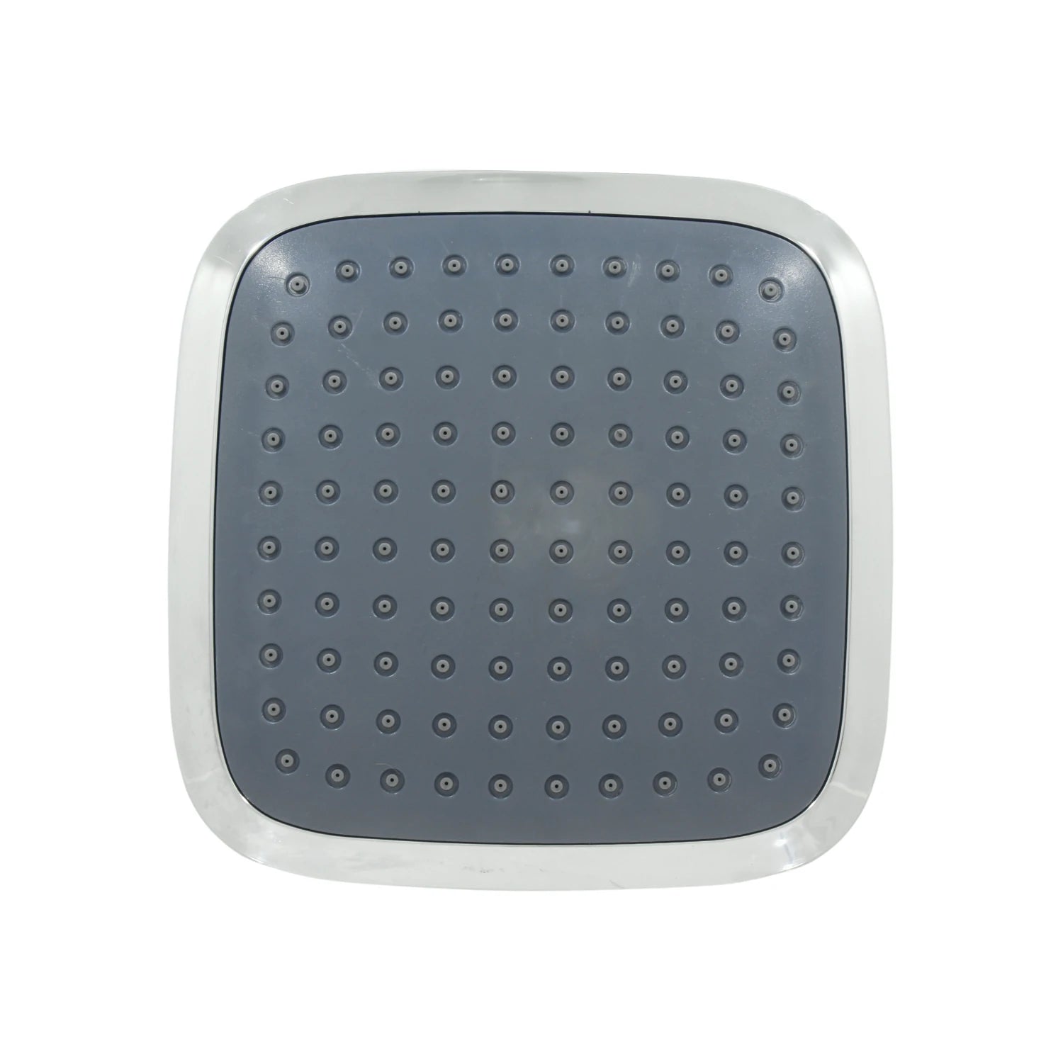 Regadera de ducha cuadrada gris ABS con acabado cromado y salidas antical para baño