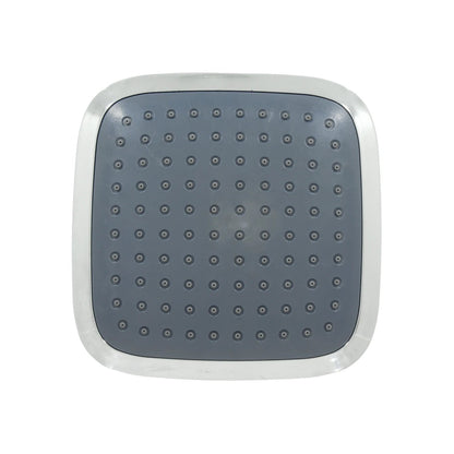 Regadera de ducha cuadrada gris ABS con acabado cromado y salidas antical para baño
