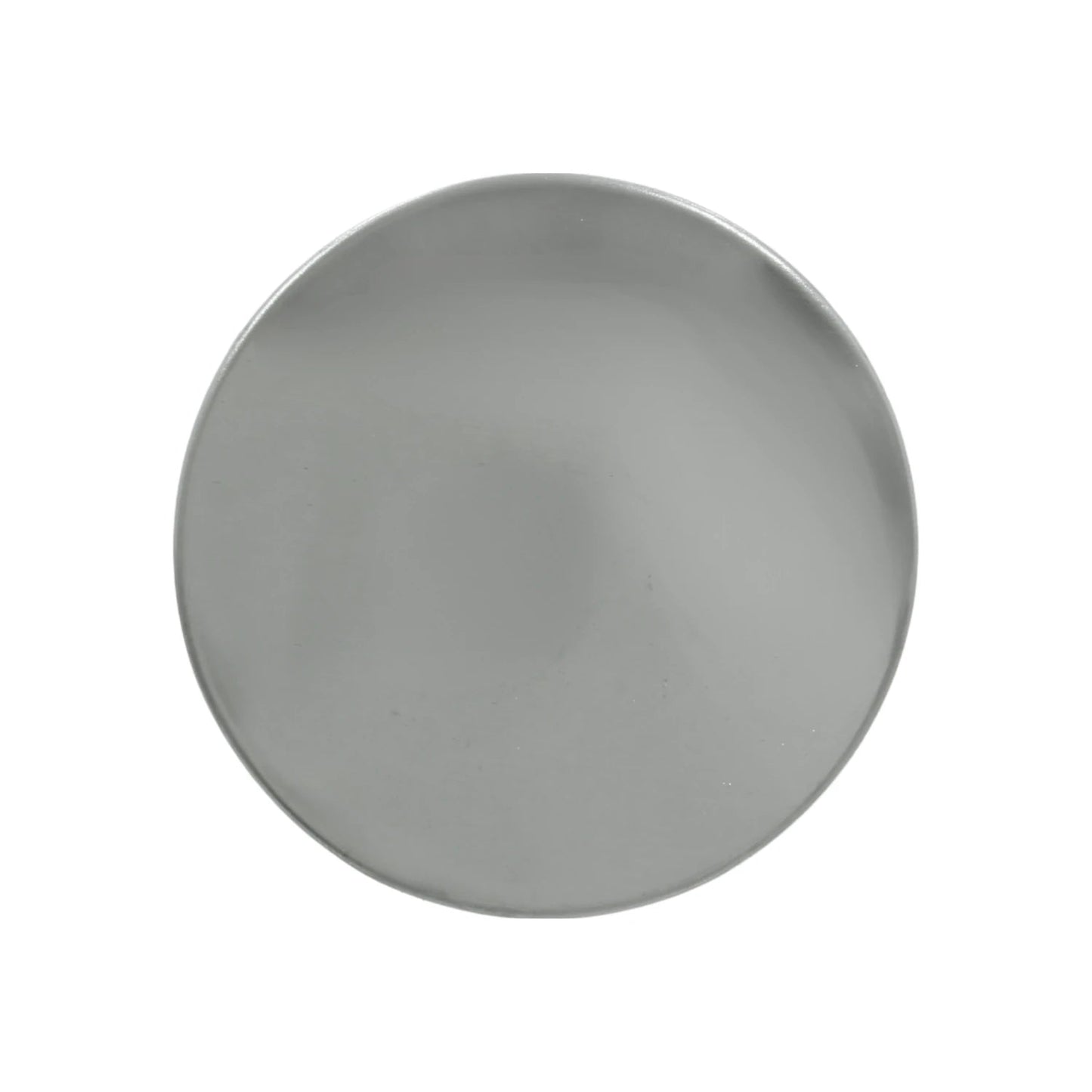 Cubre taladro de tarja redondo metálico, acabado gris plata brillante para fregadero