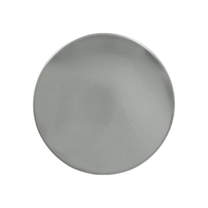Cubre taladro de tarja redondo metálico, acabado gris plata brillante para fregadero