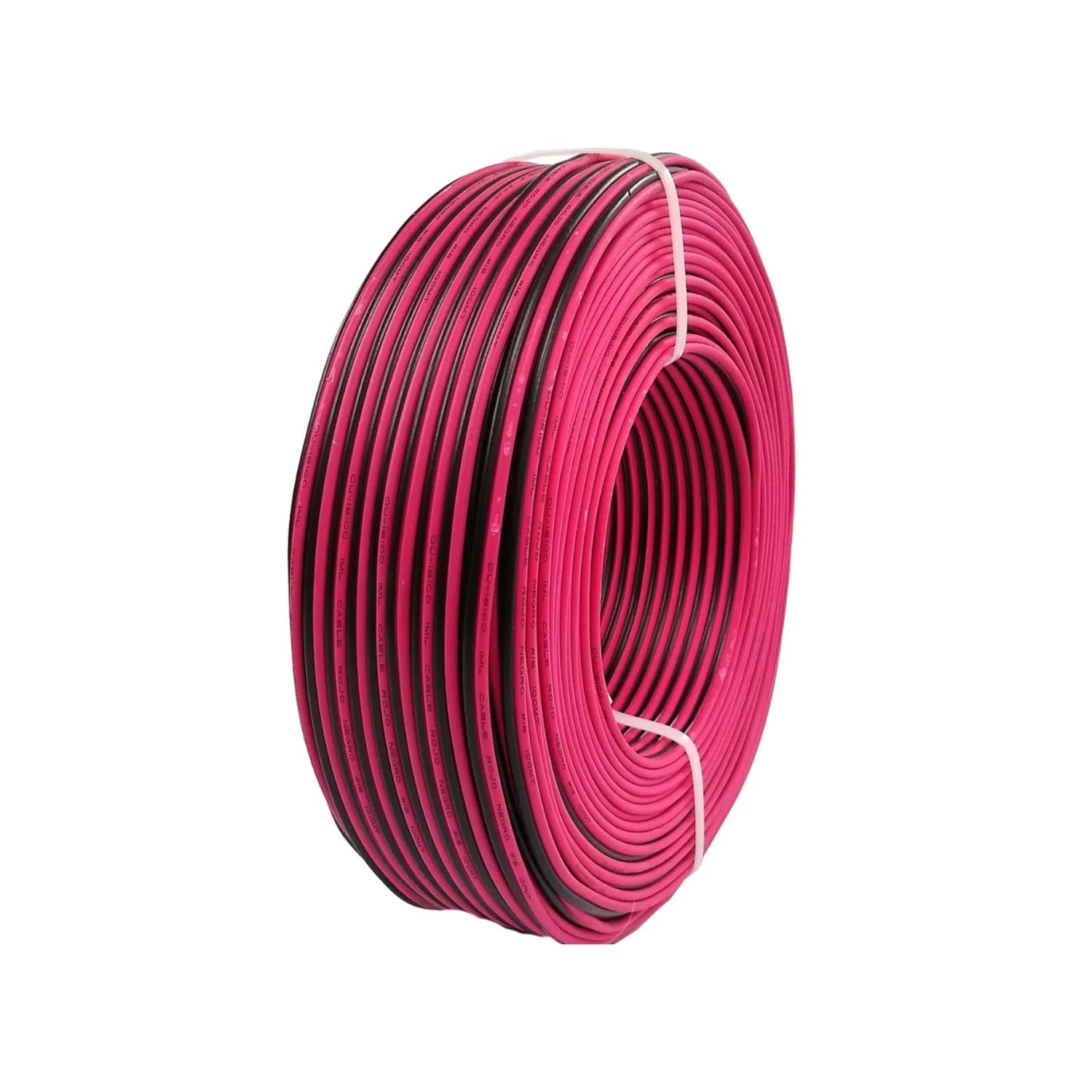 Cable eléctrico bicolor calibre 16, rojo y negro, en rollo de 100 metros para proyectos eléctricos