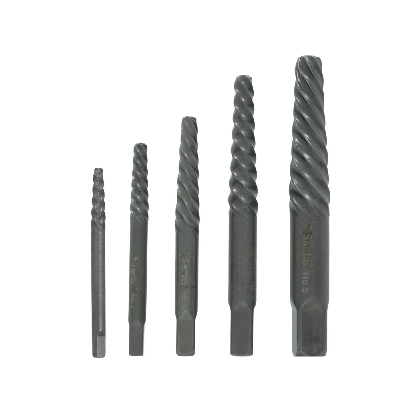 Set de 5 extractores de tornillos Santul No.1-5, herramienta espiral para remover tornillos barridos o rotos