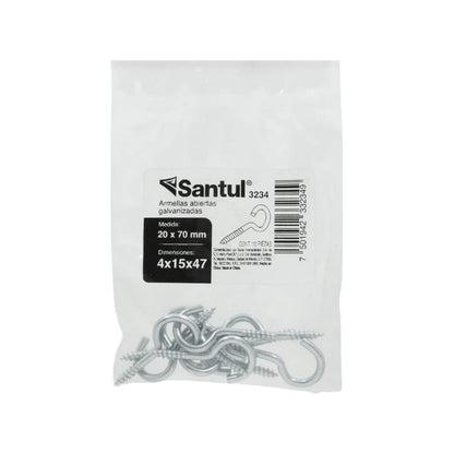 Armella abierta 20x70 (10 piezas) Santul 3234