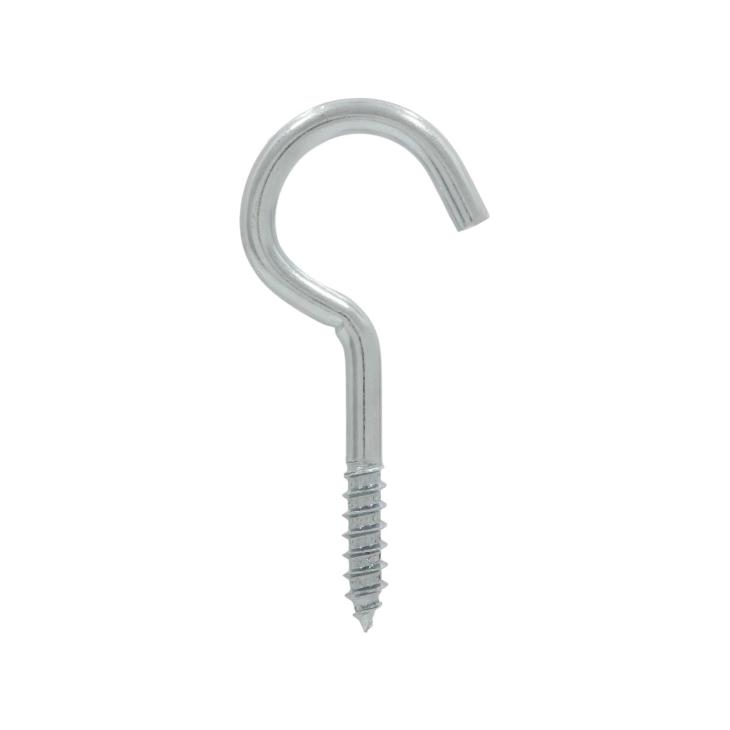 Armella abierta metálica plateada con rosca para madera, gancho de ojo para colgar