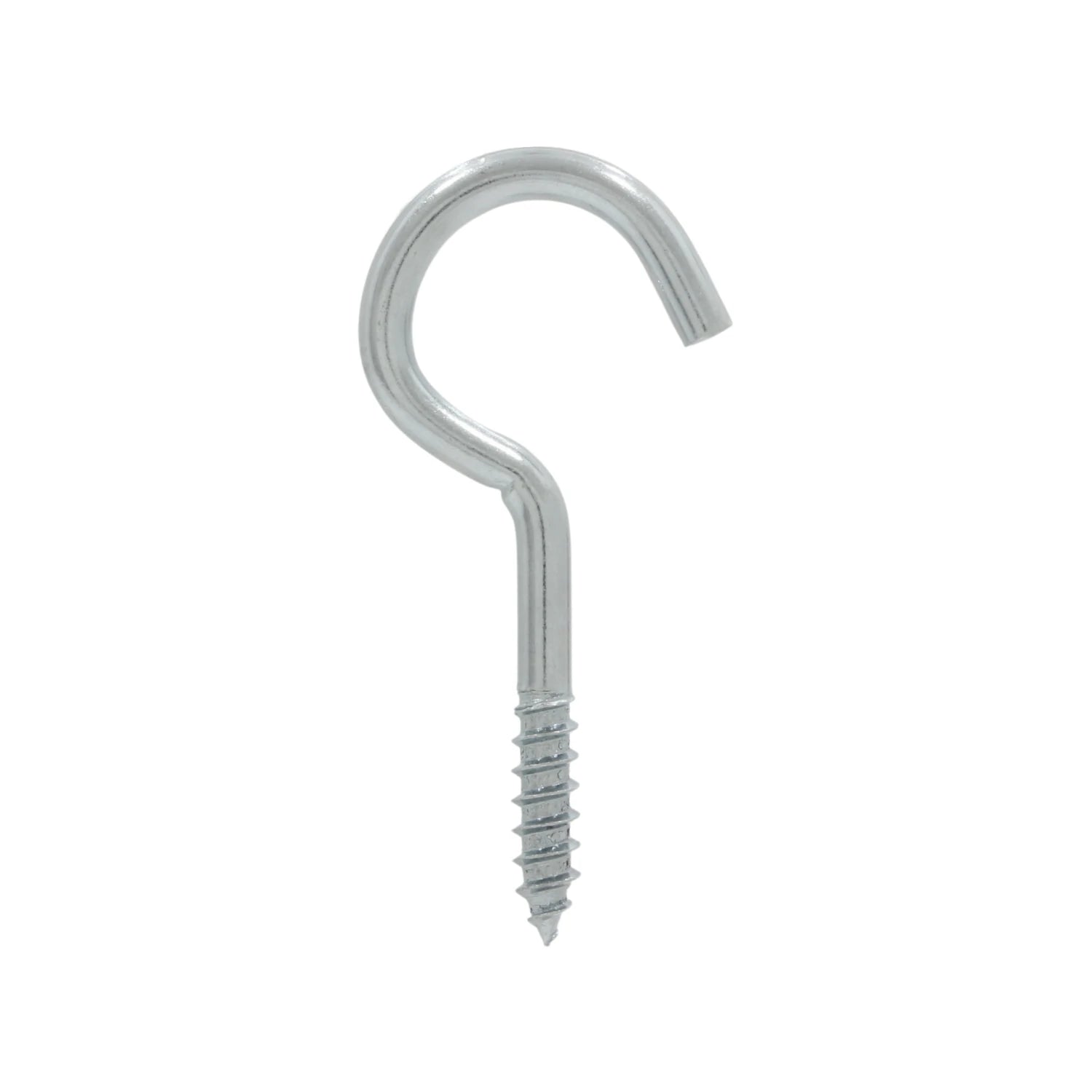 Armella abierta metálica plateada con rosca para madera, gancho de ojo para colgar