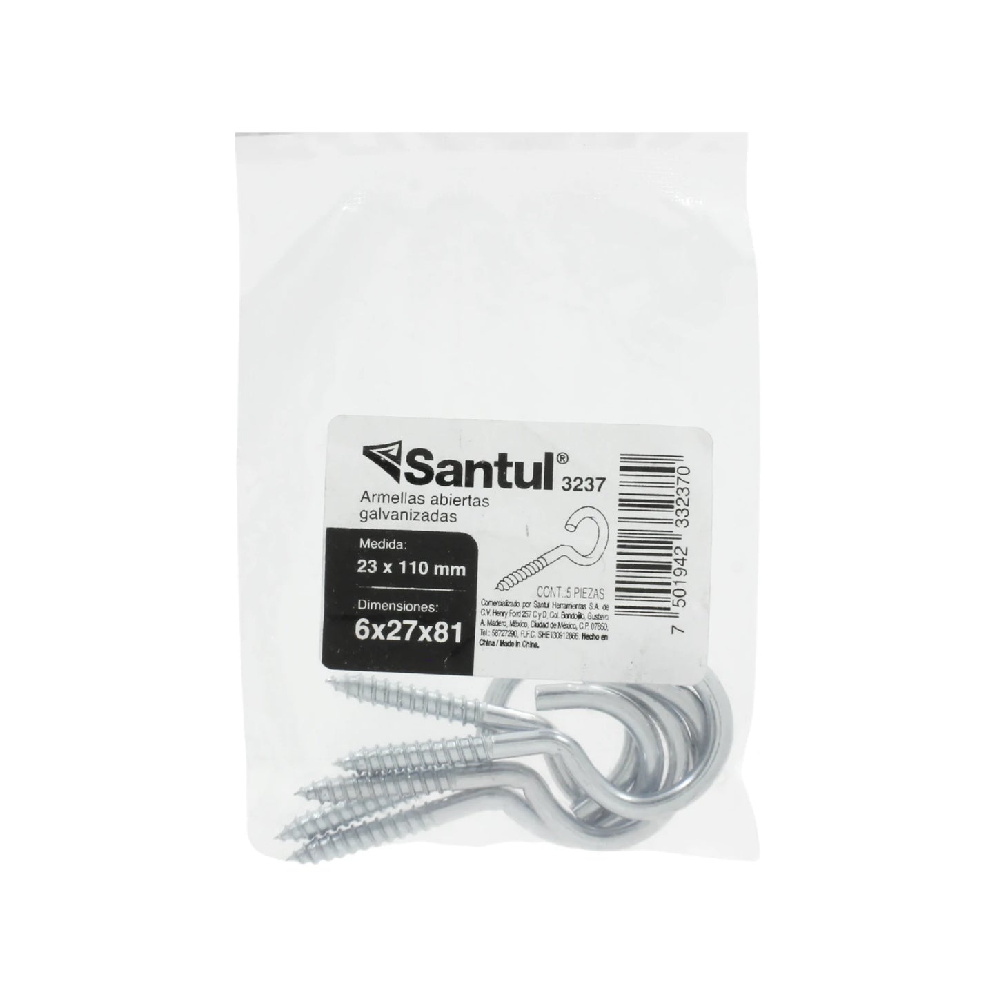 Armella abierta 23x110 (5 piezas) Santul 3237