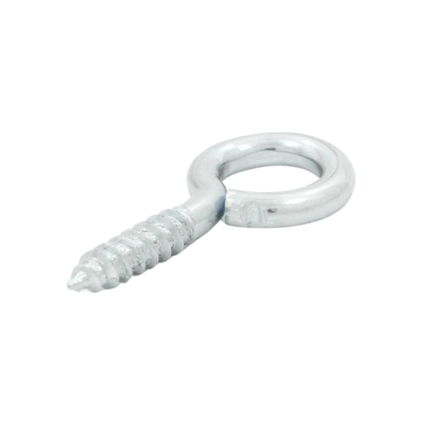 Armella cerrada de metal galvanizado, tornillo de ojo con argolla para colgar y sujetar, acabado plateado.
