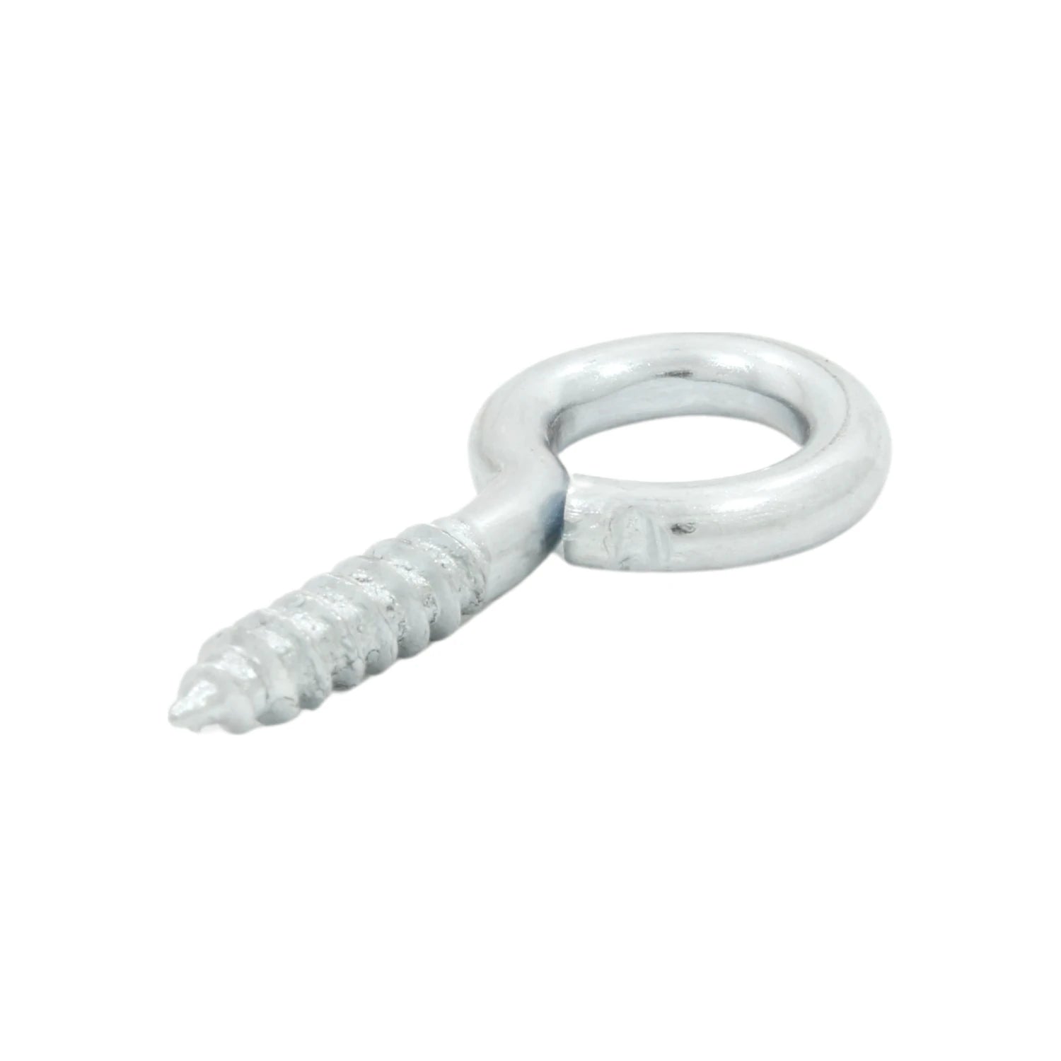 Armella cerrada de metal galvanizado, tornillo de ojo con argolla para colgar y sujetar, acabado plateado.