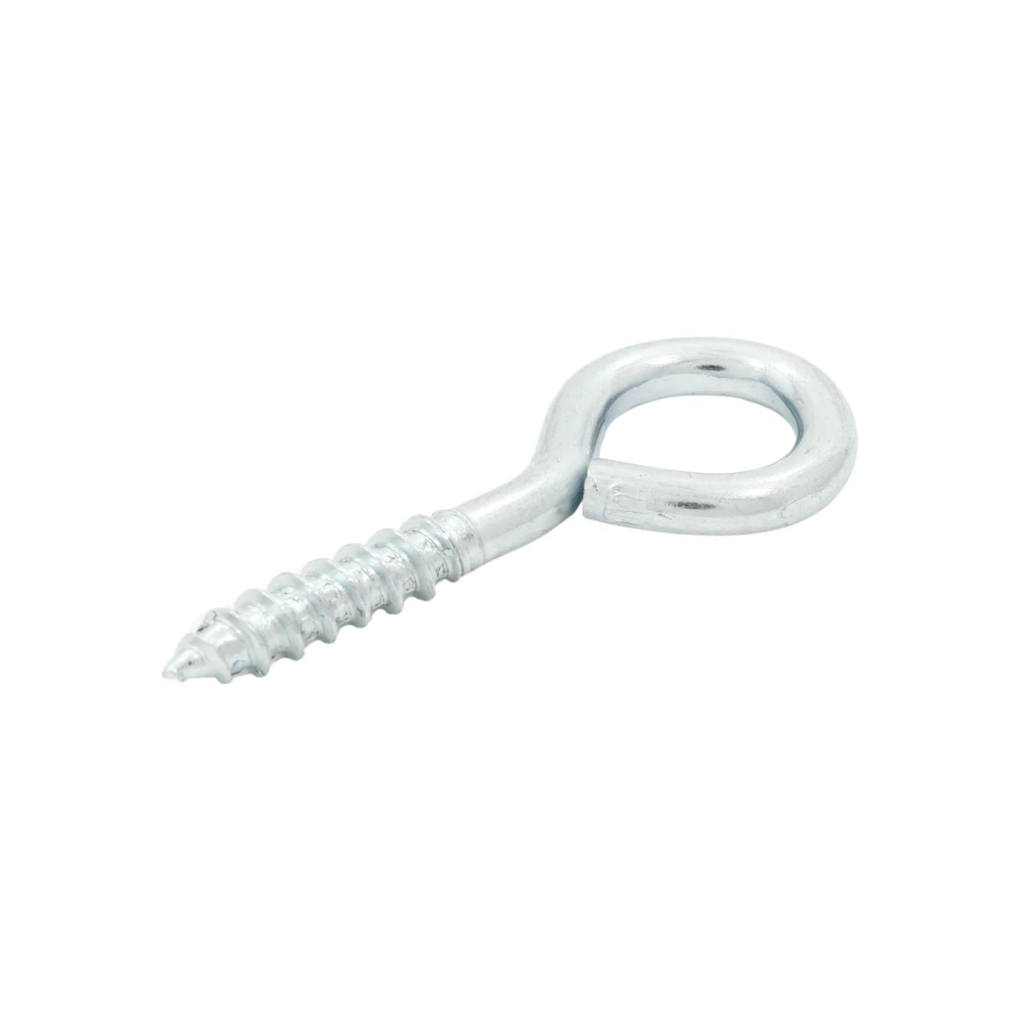 Armella cerrada de metal zincado con rosca, ideal para sujeción y colgado