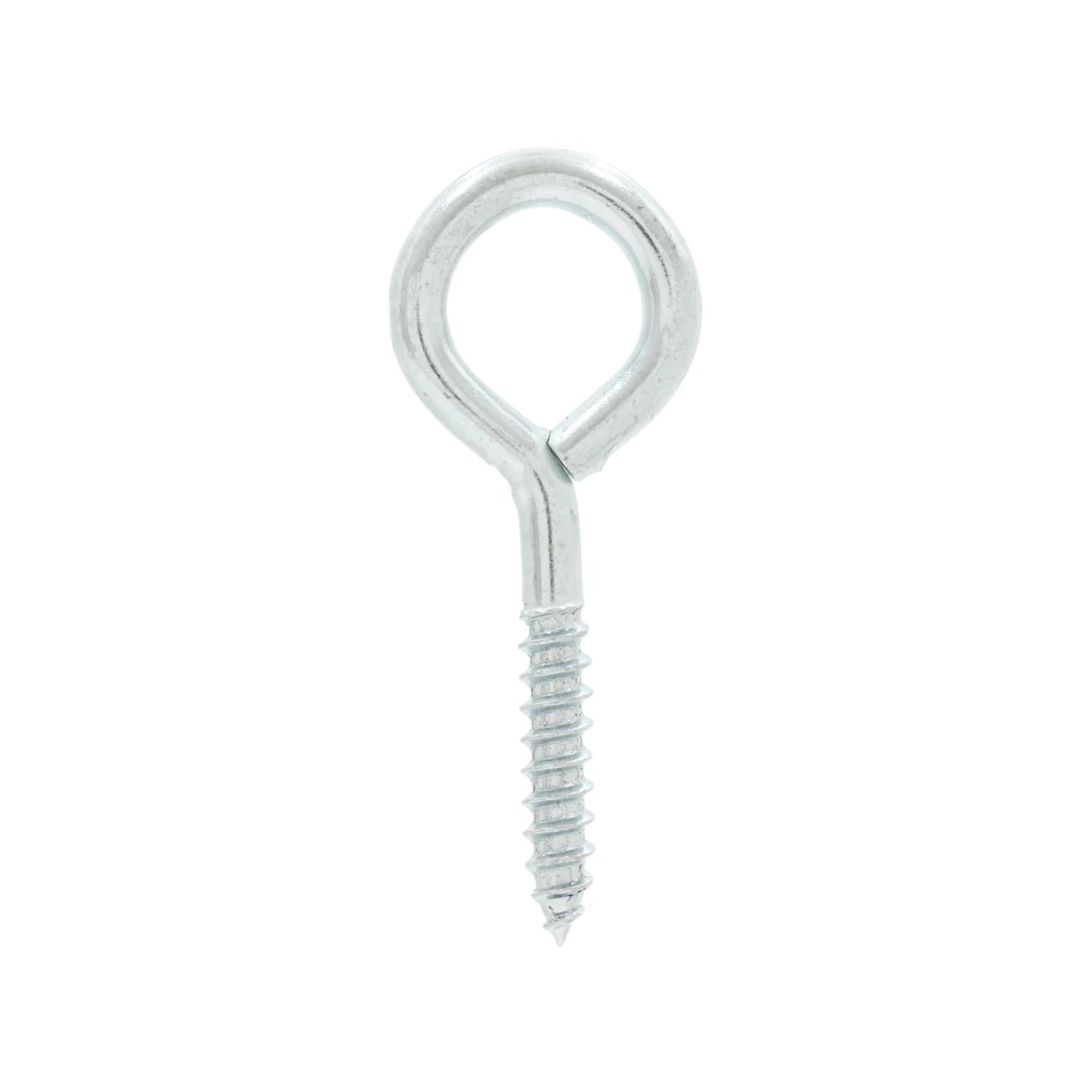 Armella cerrada roscada de metal galvanizado, tornillo de ojo plateado para madera, para colgar y sujetar.