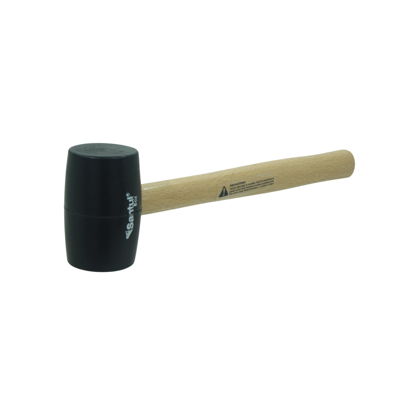 Mazo de hule negro Santul 8 oz con mango de madera para trabajos delicados