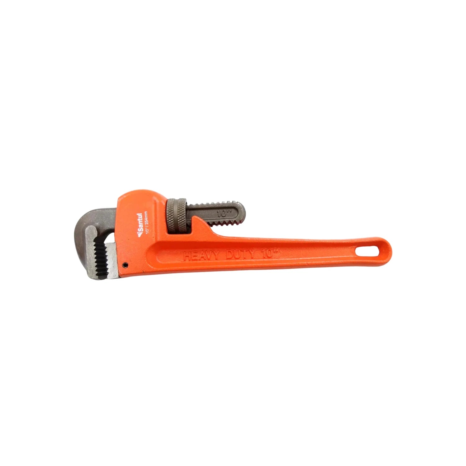 Llave Stilson Santul 10 pulgadas naranja, de trabajo pesado, ajustable para tuberías y fontanería.